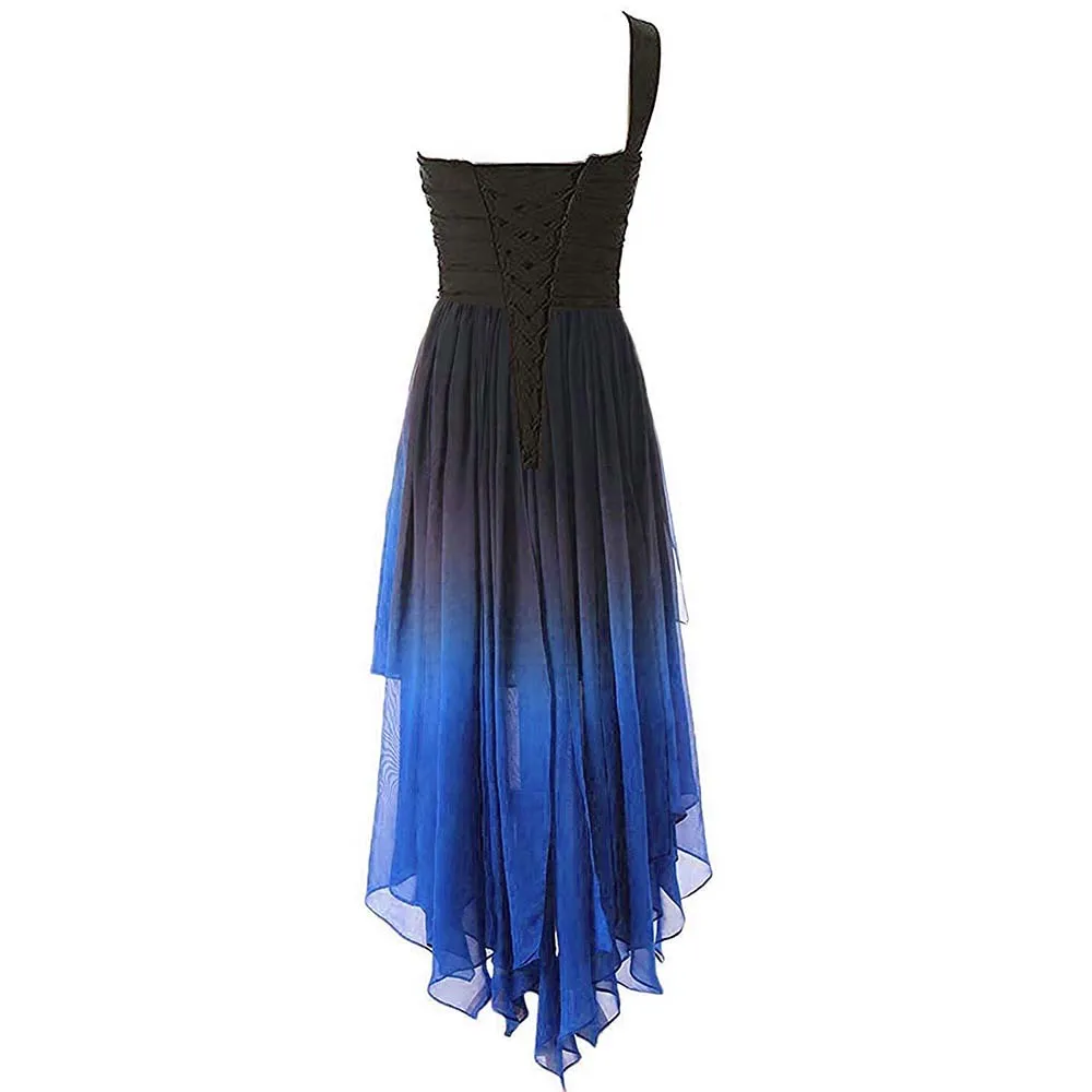 sd-hk Gradient Formal Evening Gowns Beaded Ombre Chiffon Long Prom Dresses