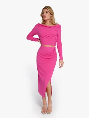 Shapewear Rib Modal Off-the-Shoulder Top Sculpting Skirt Set