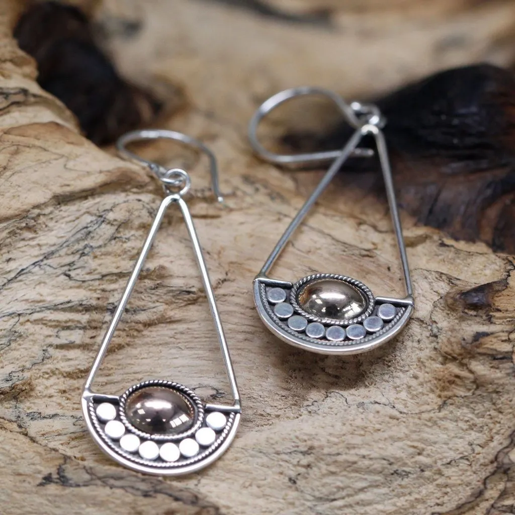 Silver & Gold Earrings - Luna Balance - Handmade & Ethically Sourced