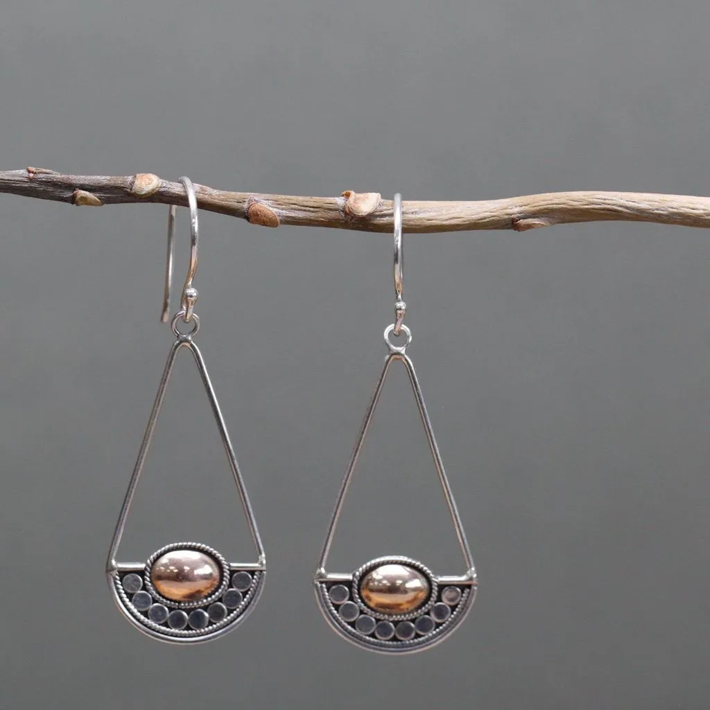 Silver & Gold Earrings - Luna Balance - Handmade & Ethically Sourced