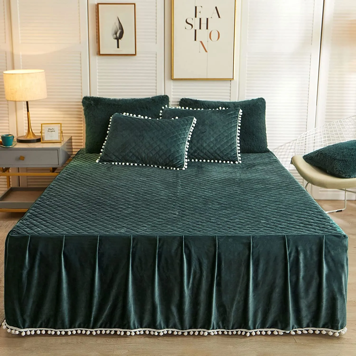 Softy Dark Green Bed Skirt