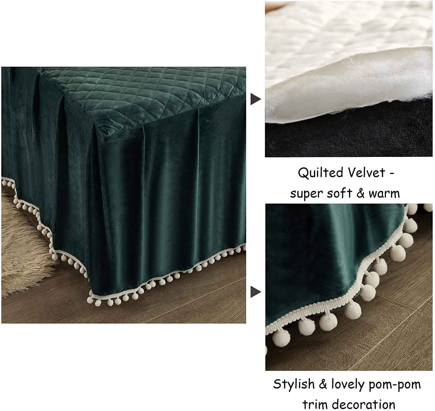 Softy Dark Green Bed Skirt