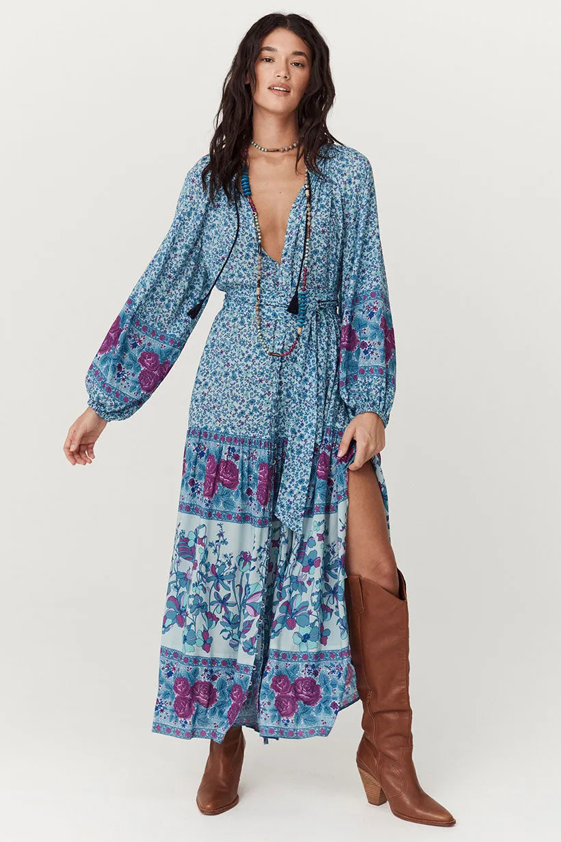 Spell - Love Jetty Maxi Dress Gown - Blue Nirvana