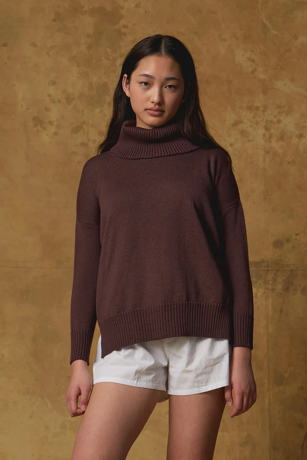 Standard Issue Merino Funnel Neck Jumper - Grape