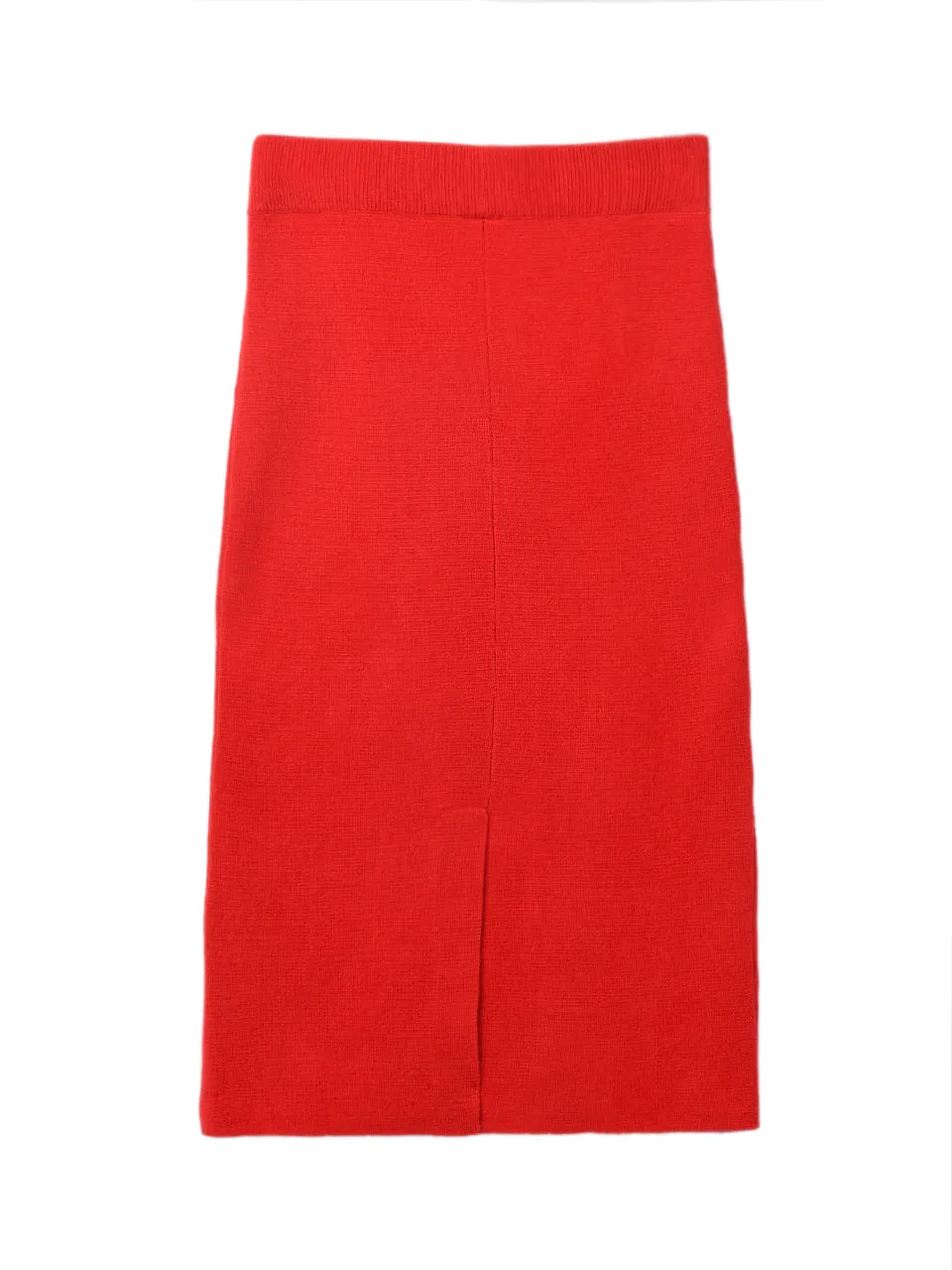 Straight Midi Skirt_Red