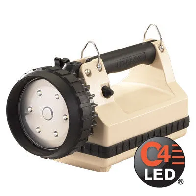 Streamlight E-Flood LiteBox Power Failure System, C4 LED, 615 Lumens, Includes 120V AC/12V DC Chargers & Mounting Rack, Beige