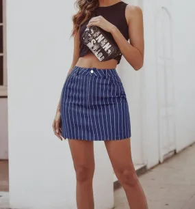 Striped Denim Skirt