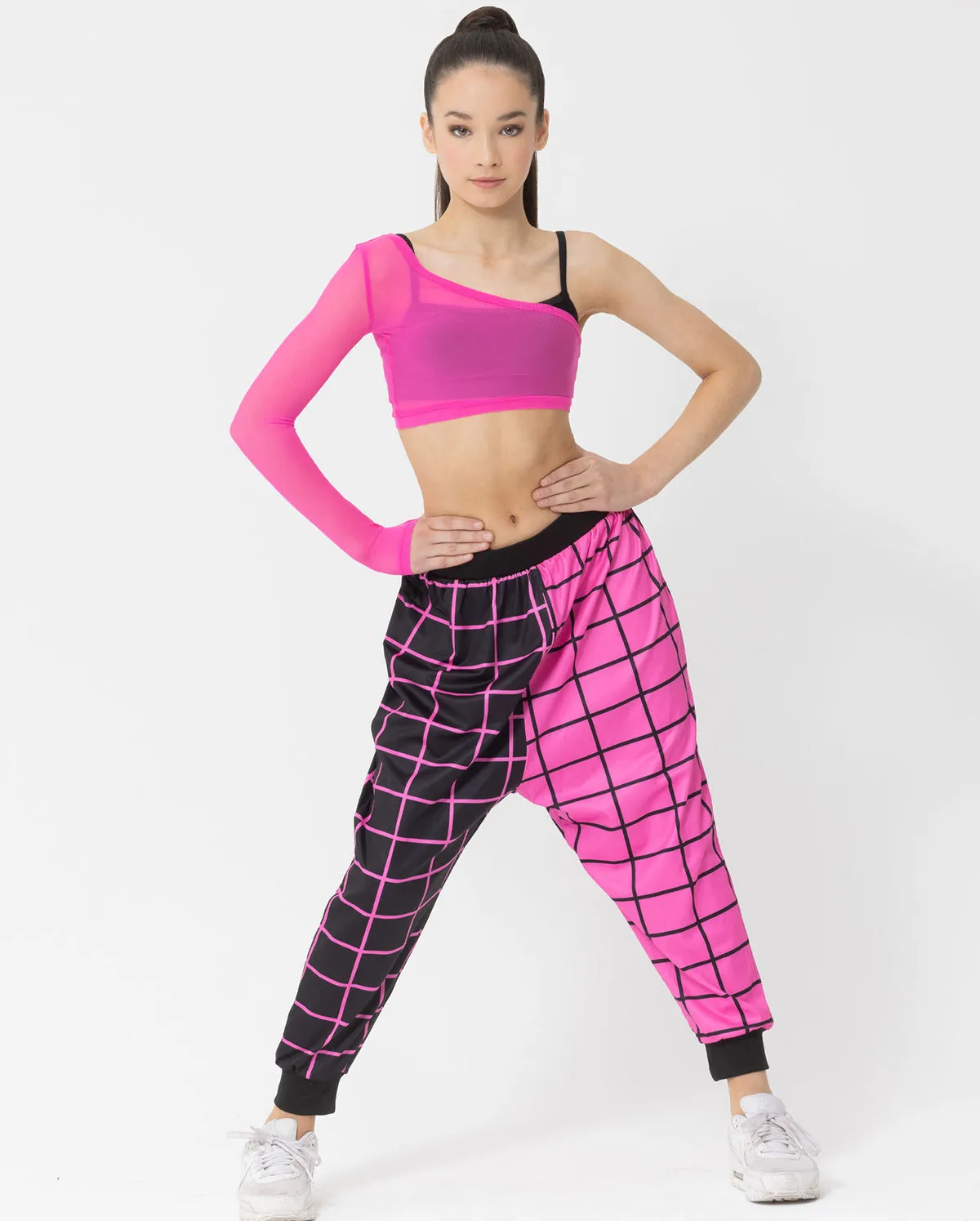 Studio 7, GEO PRINT HAREM PANTS, Black/Hot Pink, Childs, CUHP02