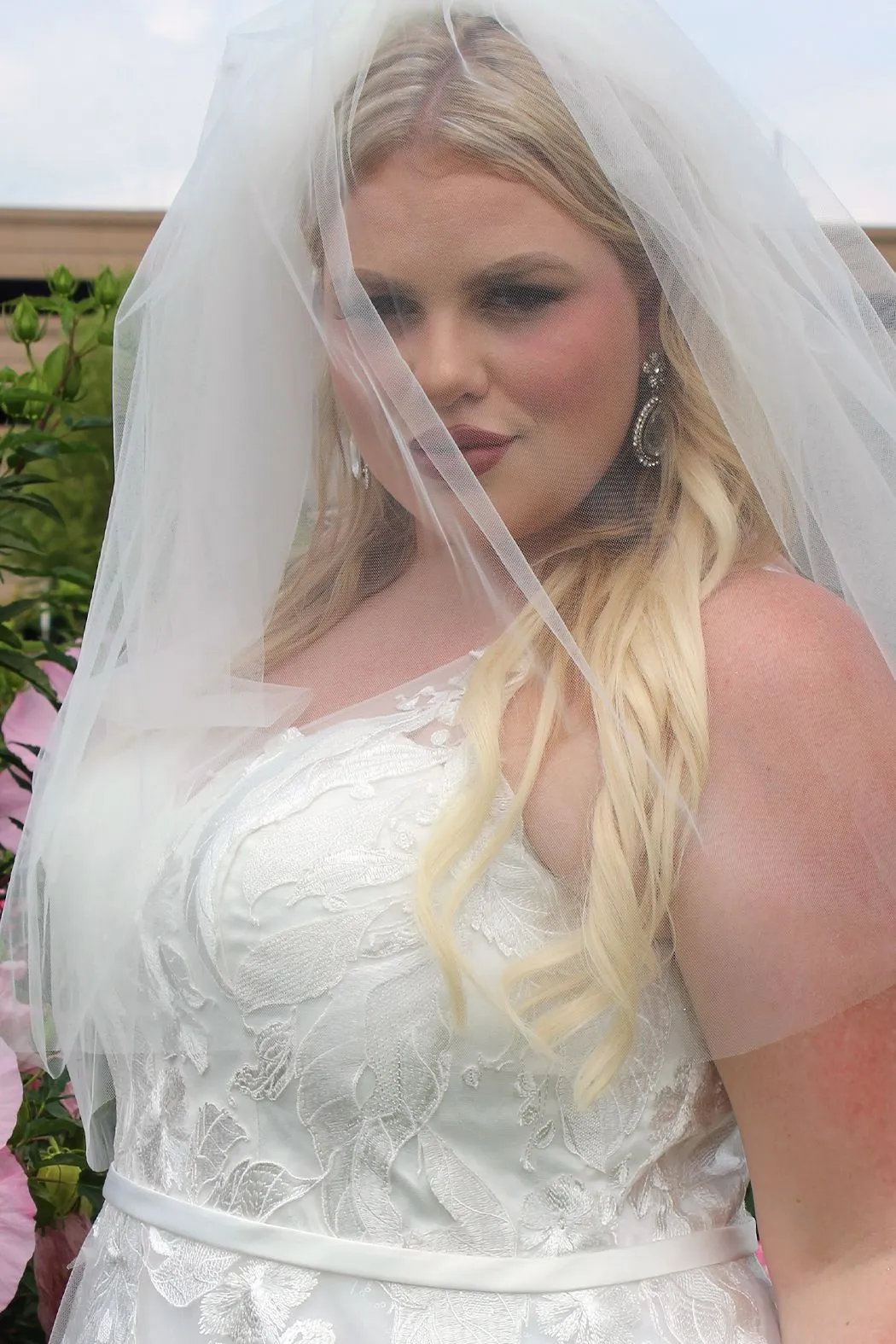 Sydney's Closet SC5243 V neckline A line wedding dress plus sized sequin tulle SC 5243 Celine