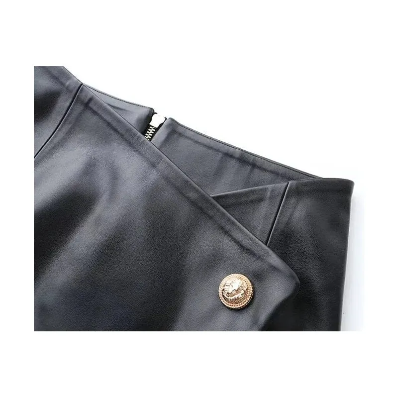 The August Faux Leather Pencil Mini Skirt - Multiple Colors