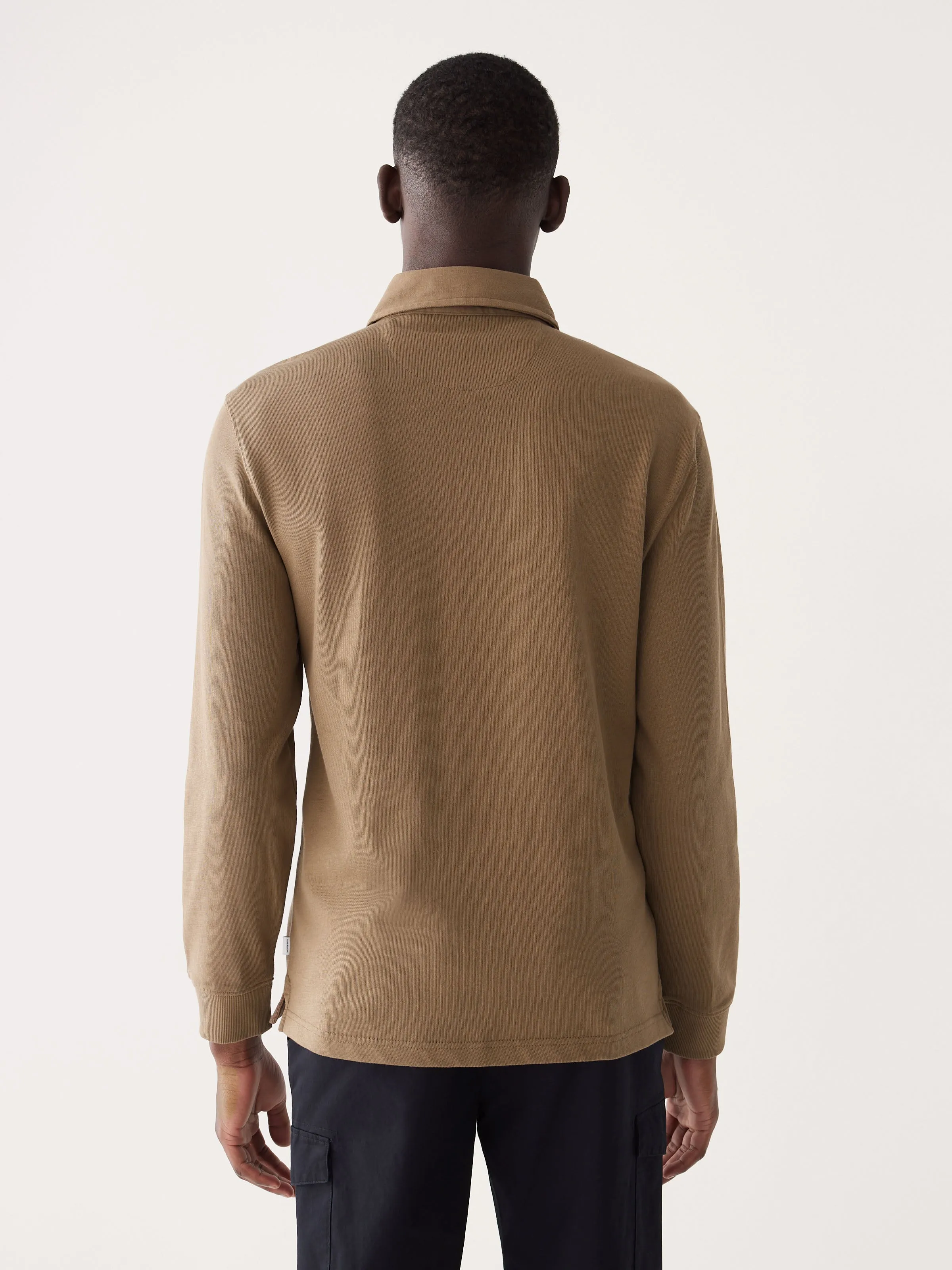 The Long Sleeve Rugby Polo in Umber