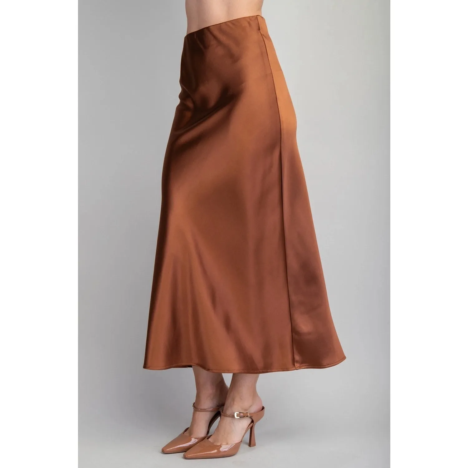 The Ninnie Midi Skirt- Golden Brown