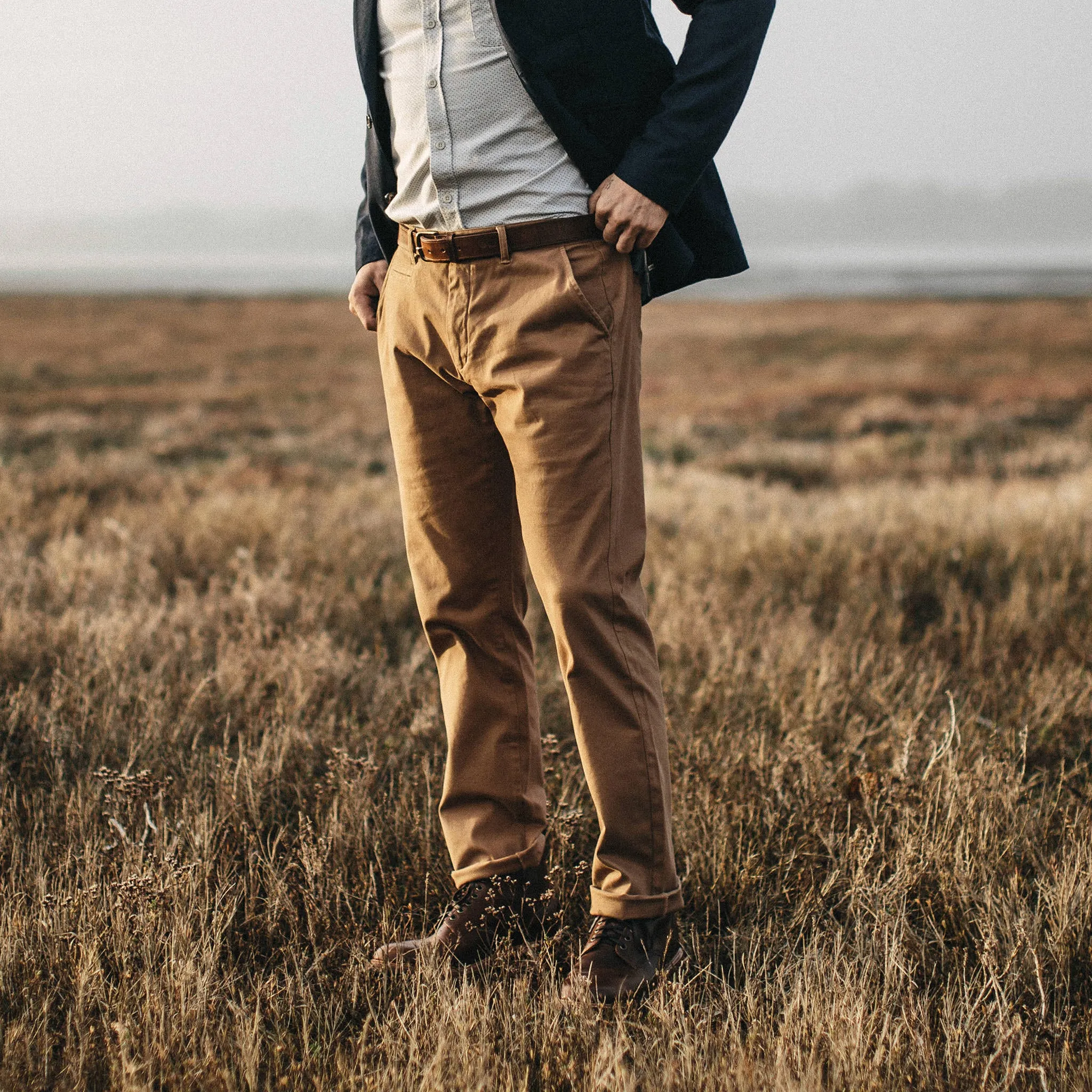 The Slim Chino in Organic British Khaki