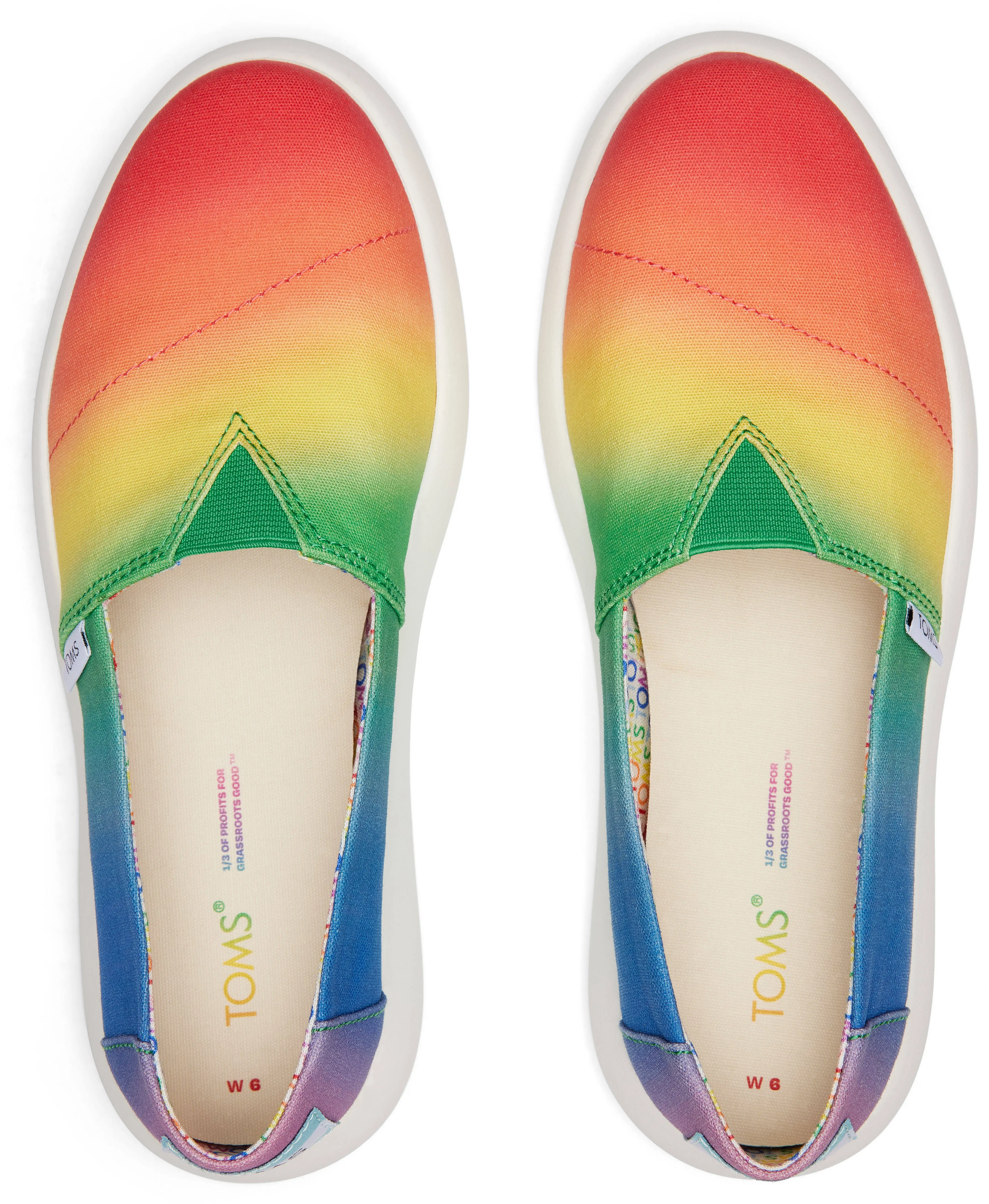 Toms Womens Alpargata Mallow Multi Rainbow Gradient Print