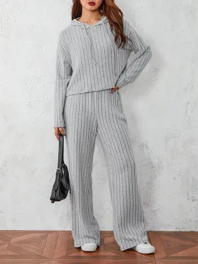 V-neck Lounge Sleepwear Cozy Comfy Bottoms Ribbed Pants