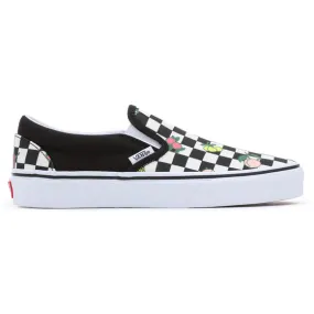 Vans Unisex Classic Slip On Fruit Checkerboard Shoes - Black / White