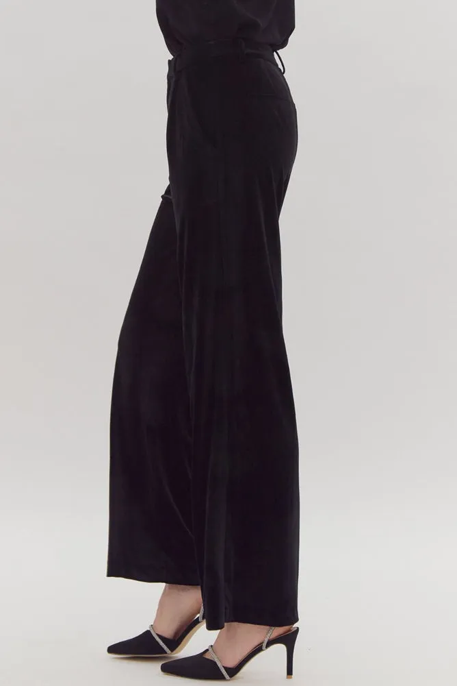 Velvet HW Wide Leg Pants in Black by Entro