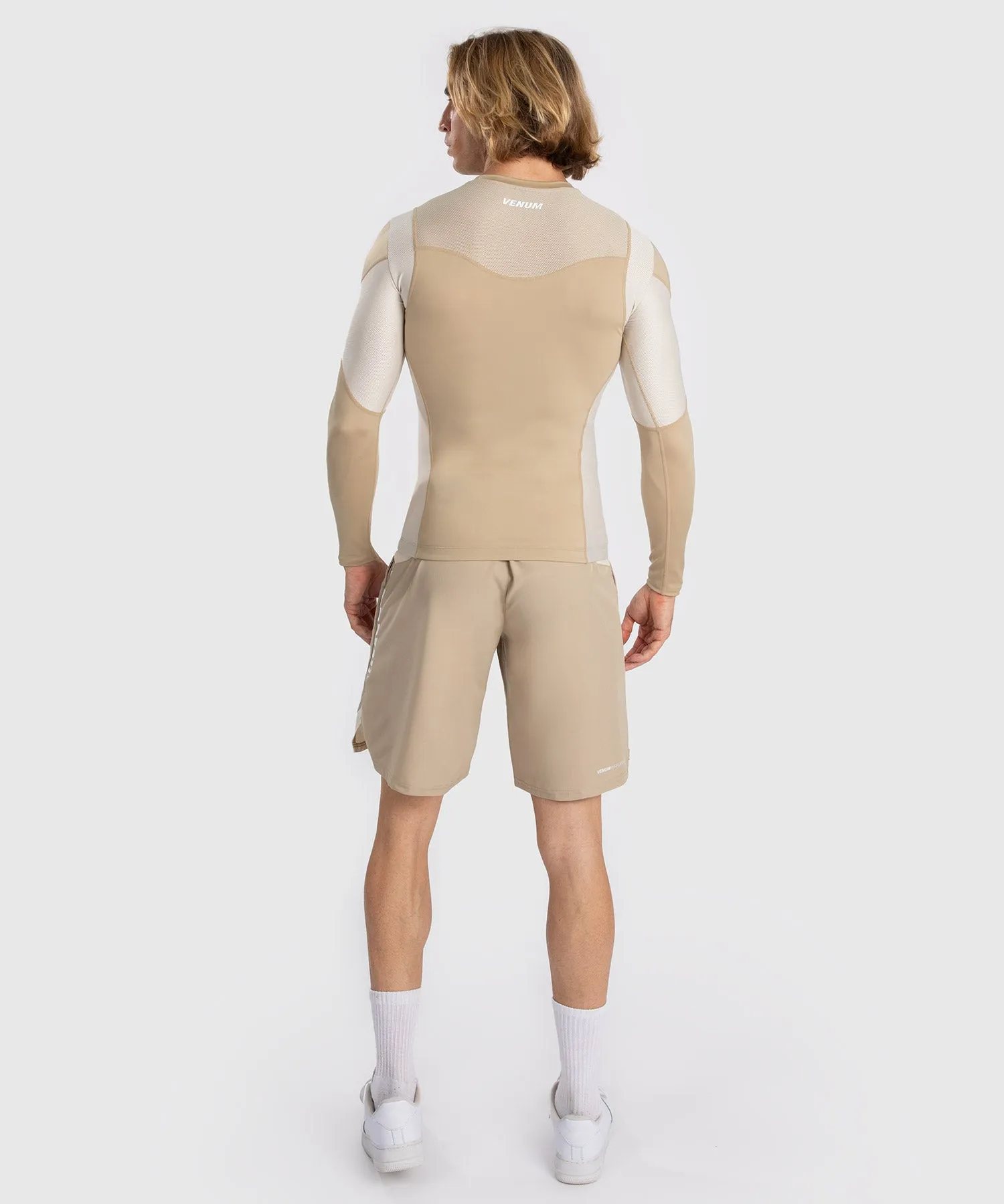 Venum Tempest Men's Long Sleeve Rashguard - Beige/Sand