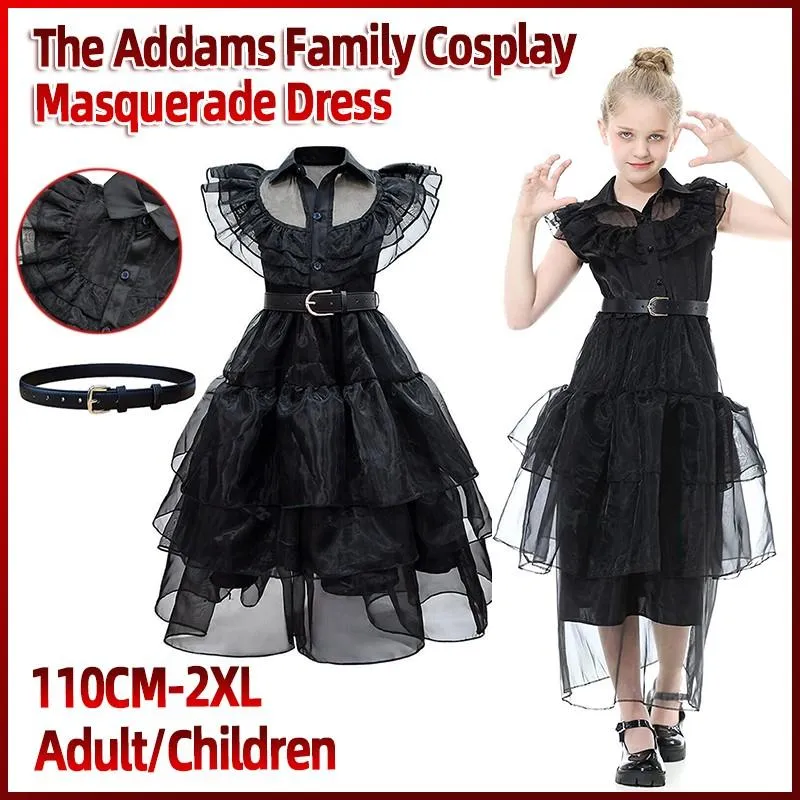 Wednesday Addams Party Dress Costume - Gothic Cosplay Outfit