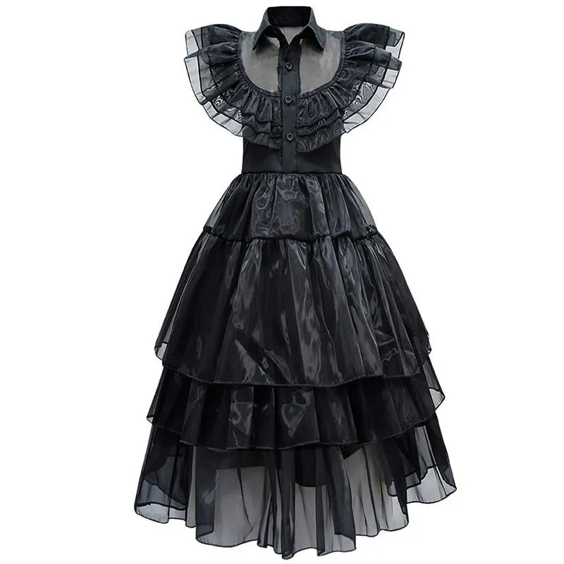 Wednesday Addams Party Dress Costume - Gothic Cosplay Outfit