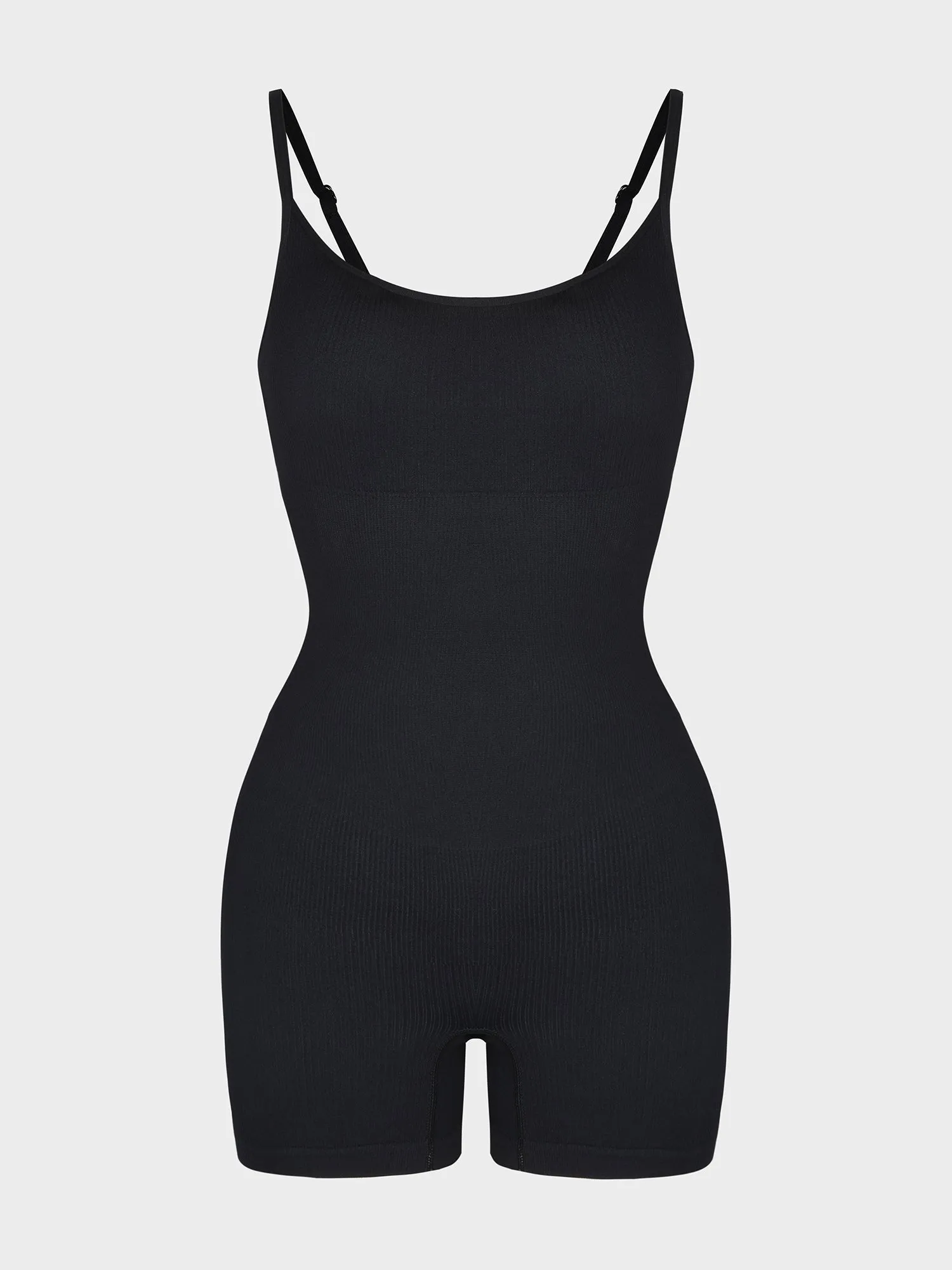 Wholesale Eco-friendly🌿 Seamless Ribbed Tank Shapewear Romper with Adjustable Straps