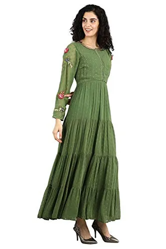 Wishful Rayon Empire Dress (19FES10135-211405_Green_16)