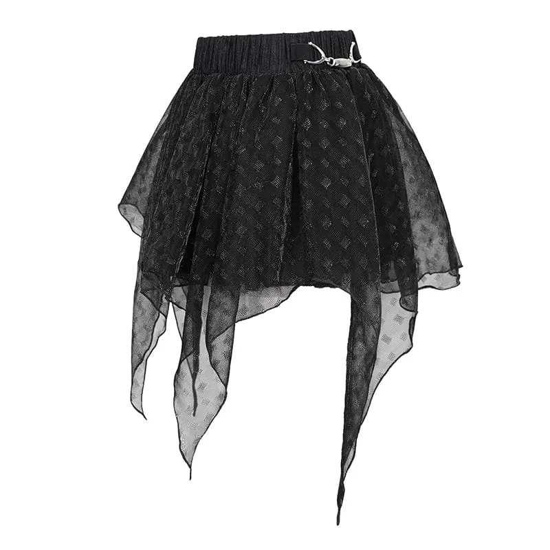 Women's Grunge Irregular Layered Mesh Skirt