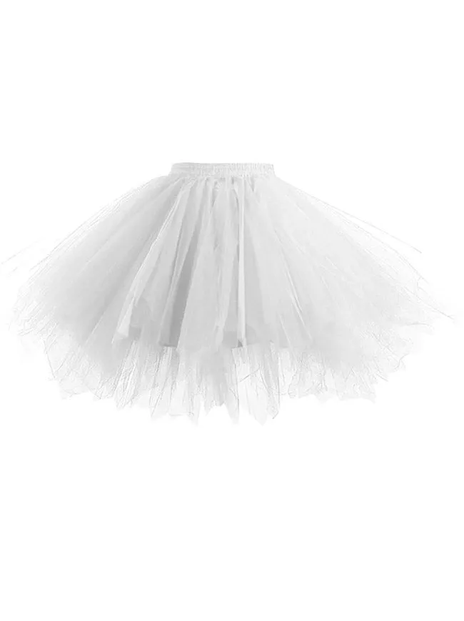 Women's Irregular Tulle Tutu Petticoat Mesh Short Multi-layered Skirt