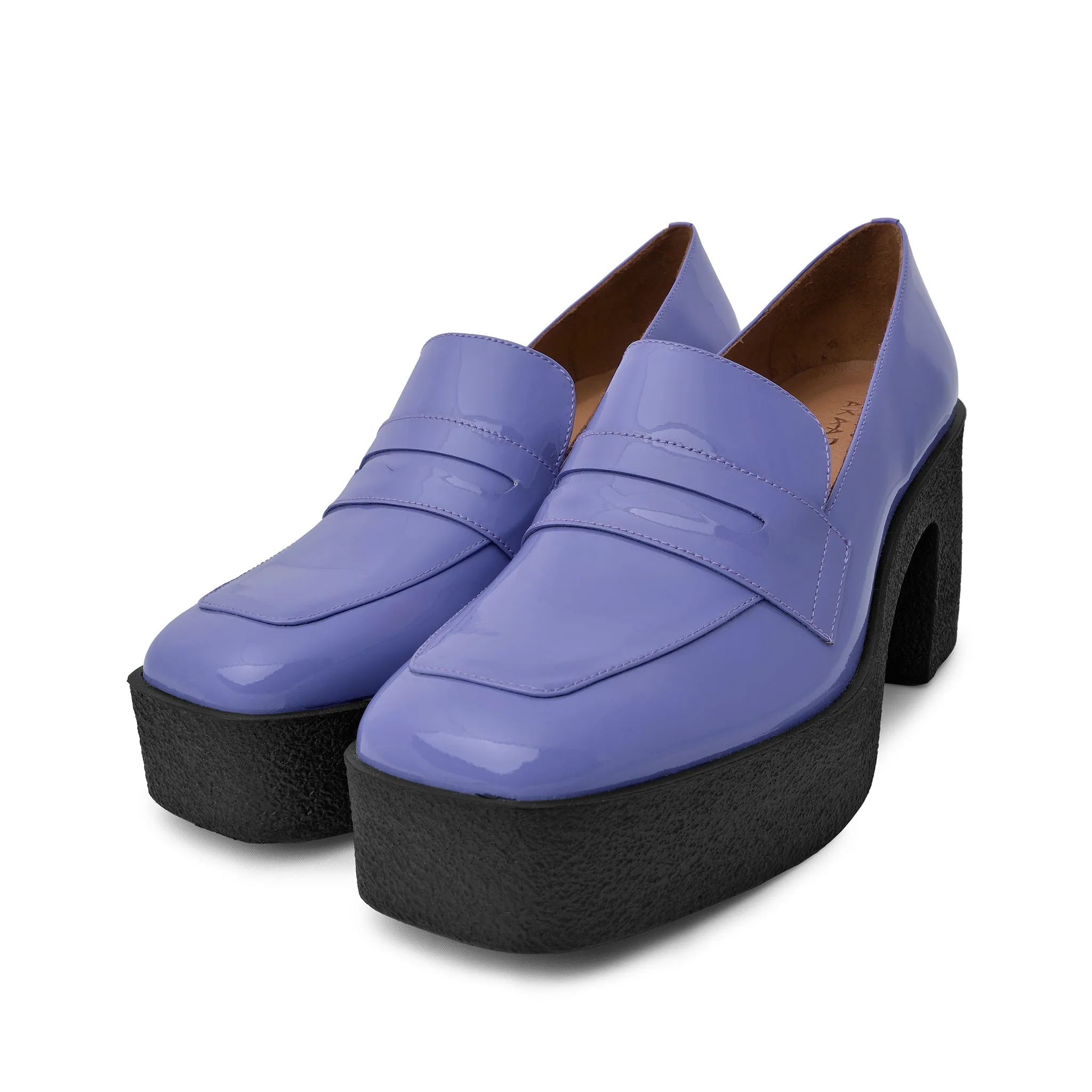 Yoko Lilac Patent Leather Chunky Loafers