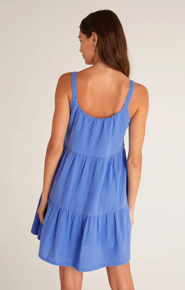 Z Supply Danny Gauzy Blue Mini Dress