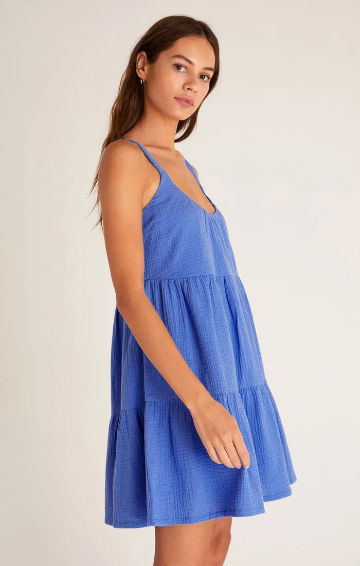 Z Supply Danny Gauzy Blue Mini Dress