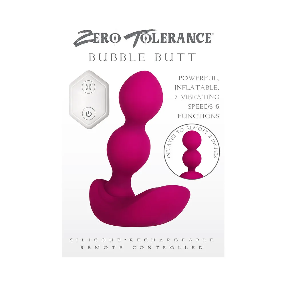 Zero Tolerance Bubble Butt Inflatable Vibrating Beaded Anal Plug Pink